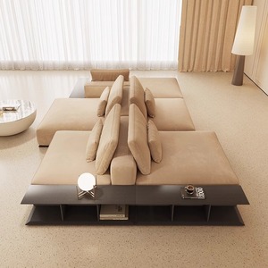 ชุดโซฟาสไตล์อิตาลีทันสมัยชุดโซฟาผ้าเวสไซด์เฟอร์นิเจอร์หนังโซฟาห้องนั่งเล่นคุณภาพสูง - Product Image 2