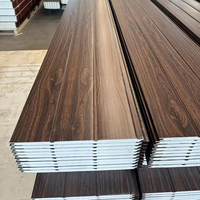 Panneau de bardage métallique à grain de bois pour maisons préfabriquées et conteneurs