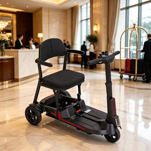 Scooter de mobilité à trois roues pour seniors, 14 kg, prix abordable, ultra-léger, pliable rapidement, compact, pour les voyages et l'extérieur, moteur 270W, double batterie - Product Image 5