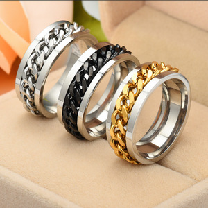 Anelli apribottiglie INS Moda Donebilen Zincir Sise Acacagi Yuzukler Kadin Punk Taki Paslanmaz Celik - Product Image 6