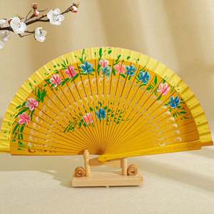 Abanico Plegable de Madera Español Promocional, Diseño Publicitario de Arte Folclórico Portátil con Pintura Personalizada para Regalos Empresariales - Product Image 1