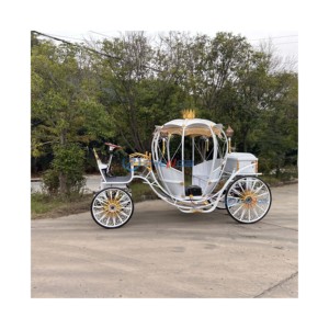 Carruaje de Caballos para Turismo, Carruaje Eléctrico de Calabaza de Cenicienta para Bodas, Carruaje Real Blanco de Lujo - Product Image 6
