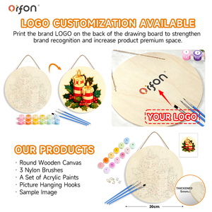 Orfon dipinge con numeri su fetta di legno. <span class=keywords><strong>Un</strong></span> <span class=keywords><strong>incontro</strong></span> con gru dalla corona rossa sulla spiaggia. 20*20cm di arte rotonda decorazione pendente - Product Image 2