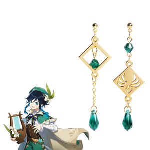 Pendientes de Cristal de Anime Cosplay Knights Kaeya <span class=keywords><strong>Alberch</strong></span> Venti Blue Game Genshin Impact - Product Image 4