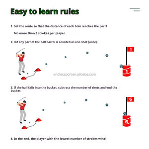 गोल्फ बाल्टी यार्ड खेल वयस्कों के लिए परिवार के बच्चों के लिए पोर्टेबल 6-होल गोल्फ कोर्स - Product Image 5