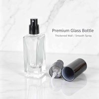 Flacons de parfum miniatures de luxe portables en verre carré, 3 ml-30 ml, avec pulvérisation fine, finition mate/transparente