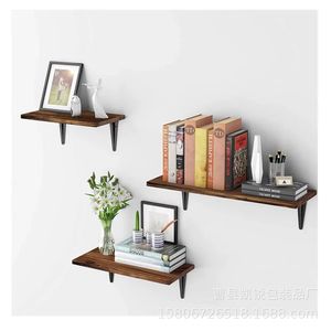 Wooden <b>Wall</b> <b>Mounted</b> Storage Rack 3 Tier Rectangle For Living Room Home Decor Display <b>Shelf</b> - Product Image 3
