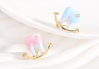 TIANSHE Broche Mignonne en Forme de Dent, Fleur de Poitrine à Sourire Dégradé, Épingle Amusante et Adorable