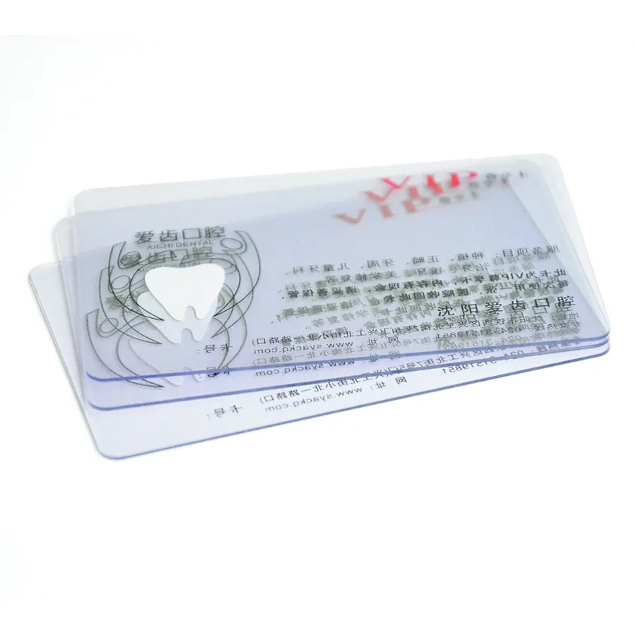 プラスチックPVC素材半透明/透明広告/バッジカード/IDカード