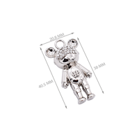 Yüksek Kaliteli Nikel Kaplama 20.8*40.5mm Ayı Şeklinde Kolye Ucu DIY Parçaları Metal El Sanatları Özel Şekilli Kolye Aksesuarları Çanta Anahtarlık Hediyeleri için