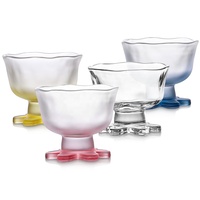 8oz vidrio esmerilado flor Parfait Trifle Bowl helado Sundae vasos con patas tazas de postre