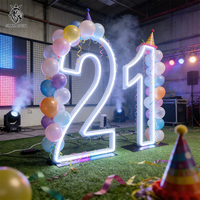Chiffres néon lumineux populaires de 3 et 4 pieds, RVB, étanches IP65, pour décorations d'anniversaire, de mariage, de fête et de voiture