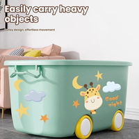 Grande boîte de rangement pour jouets d'enfants, empilable, pour vêtements et jouets, organisateur en plastique, design de dessin animé, bac de rangement avec roulettes