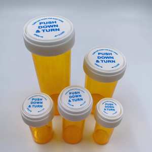 Flacons à pilules en plastique vides avec bouchon sécurité enfant, languette de retrait réversible, sérigraphiés, contenants de voyage <span class=keywords><strong>pour</strong></span> médicaments - Product Image 5