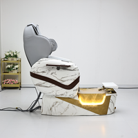 Équipement moderne pour salon de manucure, chaise de spa pour soins des pieds marbrée, chaise de pédicure électrique réglable de luxe avec vapeur pour les pieds