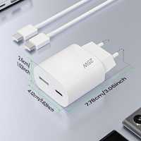 Adaptateur USB-C 25W, alimentation PD3.0 QC3.0, prise EU, chargeurs muraux, adaptateurs type C PD 25W/45W, chargeur rapide, fabrication OEM