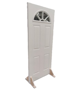 Hiện đại 4-panel thép an ninh nhập cửa với nửa mặt trăng rõ ràng kính không thấm nước cho căn hộ hoặc khách sạn bên ngoài sử dụng - Product Image 2