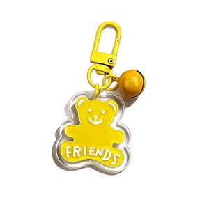 Novedad 2026: Llavero de acrílico con osito, colgante para mochila, accesorios DIY hechos a mano, campana colorida, adorno para coche/coche, muñeco. - Product Image 5