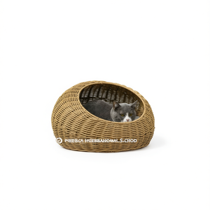 Ratten <b>Cat</b> <b>Bed</b> Oval <b>Rattan</b> Pet <b>Bed</b> For <b>Cats</b> Comfortable Indoor Use - Product Image 1