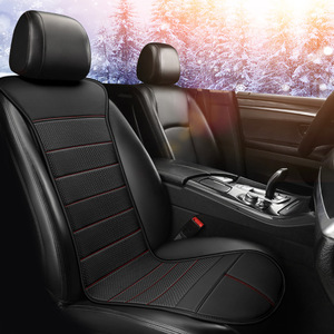 <b>Car</b> Heated Seat Cushion Pu Leather 12V 24V Universal Winter Use Single Piece Edge Binding - Product Image 1