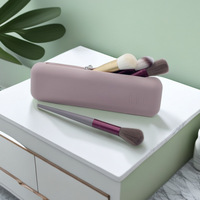 Großhandel Silikon Make-up Taschen Staub dichte Augenbrauen Bleistift Make-up Pinsel Aufbewahrung taschen Mit Reiß verschluss Wasserdichte Reise Kosmetik Taschen