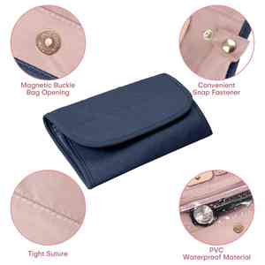 Luxury Foldable Jewelry <b>Travel</b> Organizer Rings Earrings Necklaces <b>Bracelets</b> Storage Roll Bag - Product Image 4