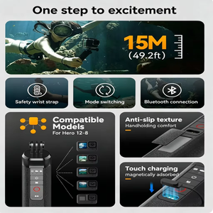 Poignée flottante étanche avec télécommande pour <span class=keywords><strong>GoPro</strong></span> Hero13-<span class=keywords><strong>8</strong></span>, support de caméra d'action pour plongée sous-marine et snorkeling - Product Image 2