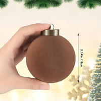 Ensemble de 15 boules de Noël en velours, 6 à 8 cm, ornements suspendus en peluche, décoration d'arbre de Noël pour les fêtes de Noël et du Nouvel An