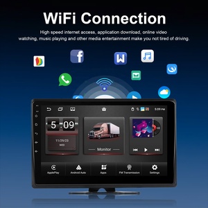 Podofo 10.1 "6CH แอนดรอยด์จอภาพแยก6X รถยนต์กล้องถอยหลังไร้สาย CarPlay/<span class=keywords><strong>Android</strong></span> Auto/DVR/WiFi/BT/2 + 32GB สำหรับ RV แคมป์ - Product Image 3