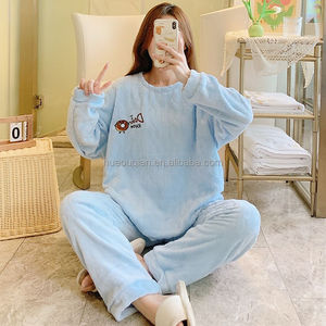 Pijamas <span class=keywords><strong>de</strong></span> <span class=keywords><strong>Franela</strong></span> para <span class=keywords><strong>Mujer</strong></span>, Invierno, Diseño Dulce <span class=keywords><strong>de</strong></span> Dibujos Animados, Manga Larga, Suaves, Cómodas, Térmicas, Tallas Grandes - Product Image 1