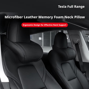 Coussin de soutien lombaire et cervical en cuir de luxe pour siège de voiture, accessoires intérieurs de voiture - Product Image 3