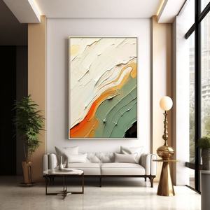 Peinture à l'huile abstraite minimaliste, art sur toile fait main pour la décoration d'un espace de coworking ou d'un bureau - Product Image 3