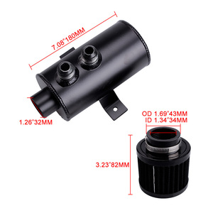 Réservoir d'huile de ventilation avec tuyau tressé AN10 et kit de connecteurs pour amélioration de la performance du moteur, 3M noir - Product Image 2