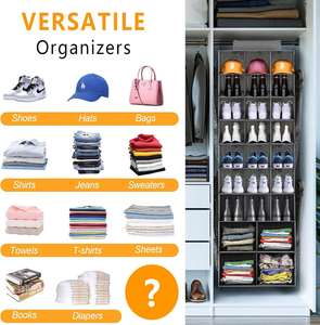 Collapsible <b>Shoe</b> Closet Organizers Closet Hanging <b>Shoe</b> Storage Rack Holder Shelves with 4 Large Side Pockets - Product Image 4