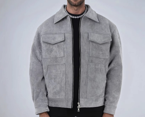 <span class=keywords><strong>2025</strong></span> Áo khoác bomber nam mới xuyên biên giới thời trang dạo phố sợi polyester có khóa kéo túi lớn Châu Âu mỹ hợp thời trang - Product Image 2