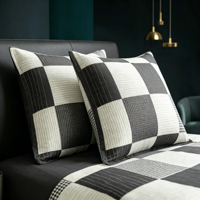 Parures de lit de luxe en polyester tissé pour très grand lit, housse de couette et draps, vente en gros, résistantes aux plis, respirantes, modernes