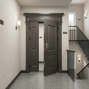 Hecho a Medida para Villas y Mansiones de Lujo, Placa Engrosada, Antirrobo e Ignífuga |   Puerta Doble de Acero Antirrobo para Padres e Hijos - Product Image 5