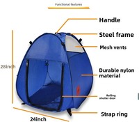 Sac de transport Pop Pet House, enclos de jeu portable, tente, 3 fenêtres en filet, porte zippée, abri pare-soleil en tissu, sécurité pour chiens/chats/lapins