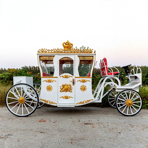 Charrette royale électrique de luxe avec décoration couronne, siège rouge personnalisé, chariot de tourisme doré - Product Image 1
