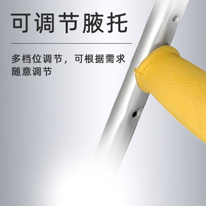 Muletas Médicas Dobles Ajustables en Altura, Color Gris, para Soporte de Piernas, Diseño Telescópico, Origen Hengshui, Hebei - Product Image 4