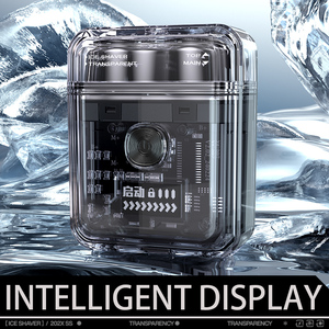 เครื่องโกนหนวดไฟฟ้าพกพาขนาดเล็ก IPX7 แบบใส ใบมีดคู่ สำหรับโกนหนวดแบบเปียก/แห้ง เหมาะสำหรับการเดินทาง ใช้ในบ้านได้ - Product Image 5