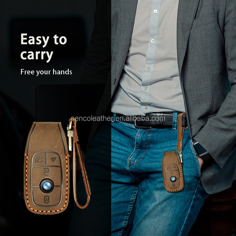 Crazy Horse Leather Car Key Holder - Senke Trading - Genuine Leather Key Fob Cover