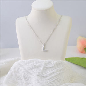 ส่วนบุคคลแฟชั่น925เครื่องประดับเงินสเตอร์ลิงชุบเงิน L ชื่อตัวอักษร L เริ่มต้นผู้ชายและผู้หญิงตัวอักษรสร้อยคอตัวอักษร - Product Image 5