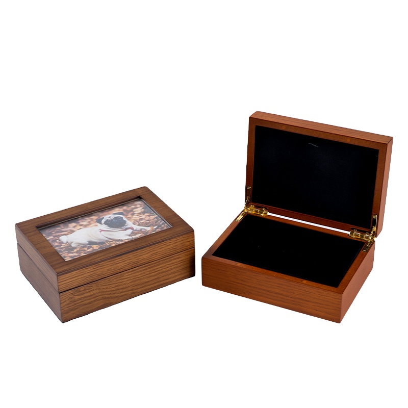 Zhihe Wooden Pet Memorial Urn Casket - Custom Engraved Cremation Box for Dog Cat Ashes