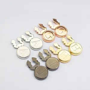 Rose Gold Men's Buttons Cufflinks Logo Wholesale Copper Material Box Cover Buttons Letter Logo