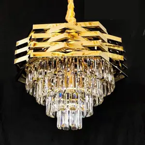 2023 Ronde Indoor Luxe Hanglamp Zwart Goud Led Hanglamp Home Nordic Modern K9 Kristallen Kroonluchter