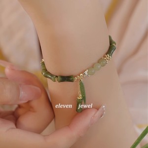 Eleven Jewel Bamboo Shape Hetian Jade Bracelet For Women Gift Jewelry Green Breeze Design - Product Image 2