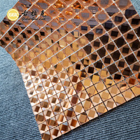 Transparente Rose Golden Diamond Effekt Shinny Glas Mosaik fliese für Wand Backs plash Küche Bar Bad Toilette Schwimmbad