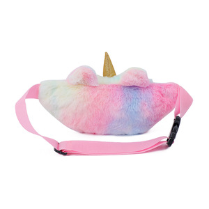 Invierno felpa dibujos animados ojos grandes Fanny Pack <span class=keywords><strong>unicornio</strong></span> bandolera para niños - Product Image 5