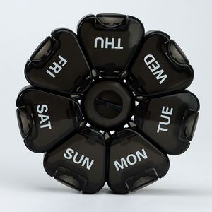 High Quality Petal Shape 7-Slot <b>Plastic</b> Pill Case for Capsules <b>Pocket</b> Size Medicine Holder Green - Product Image 1